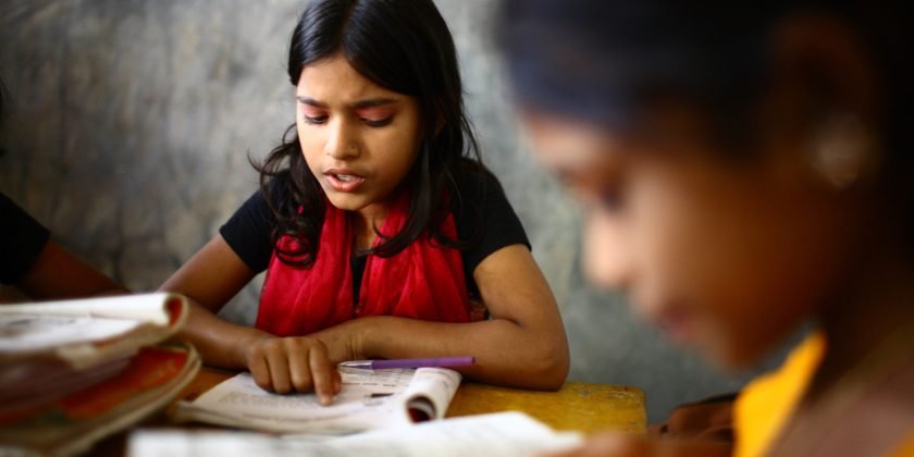10 years old Dipa  and 12 years old Laboni  study in class two at Studying at UNIQUE CHILD LEARNING CENTRE. Mirpur